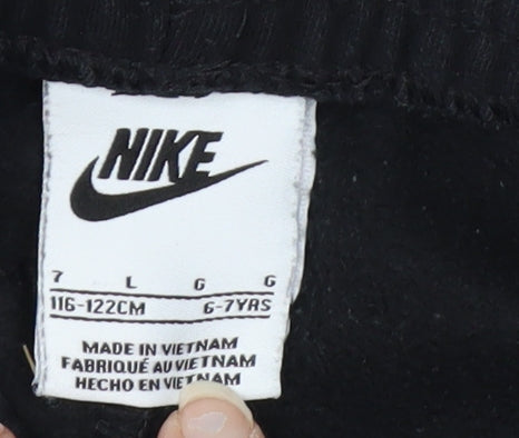 Nike Boys Black Jogger Activewear Trousers 6-7 Years Fleece Sweatpants