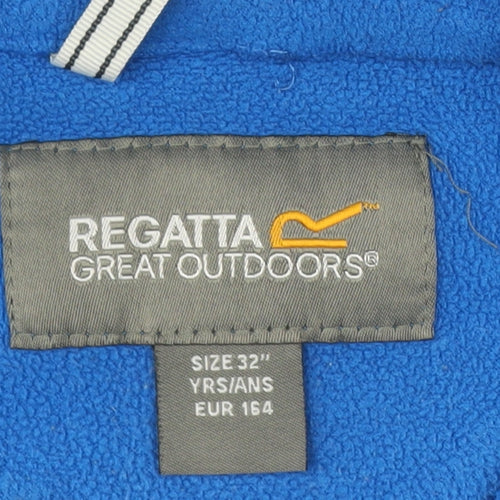 Regatta Boys Blue Fleece Jacket Size 14 Years Full Zip Lightweight Outdoor