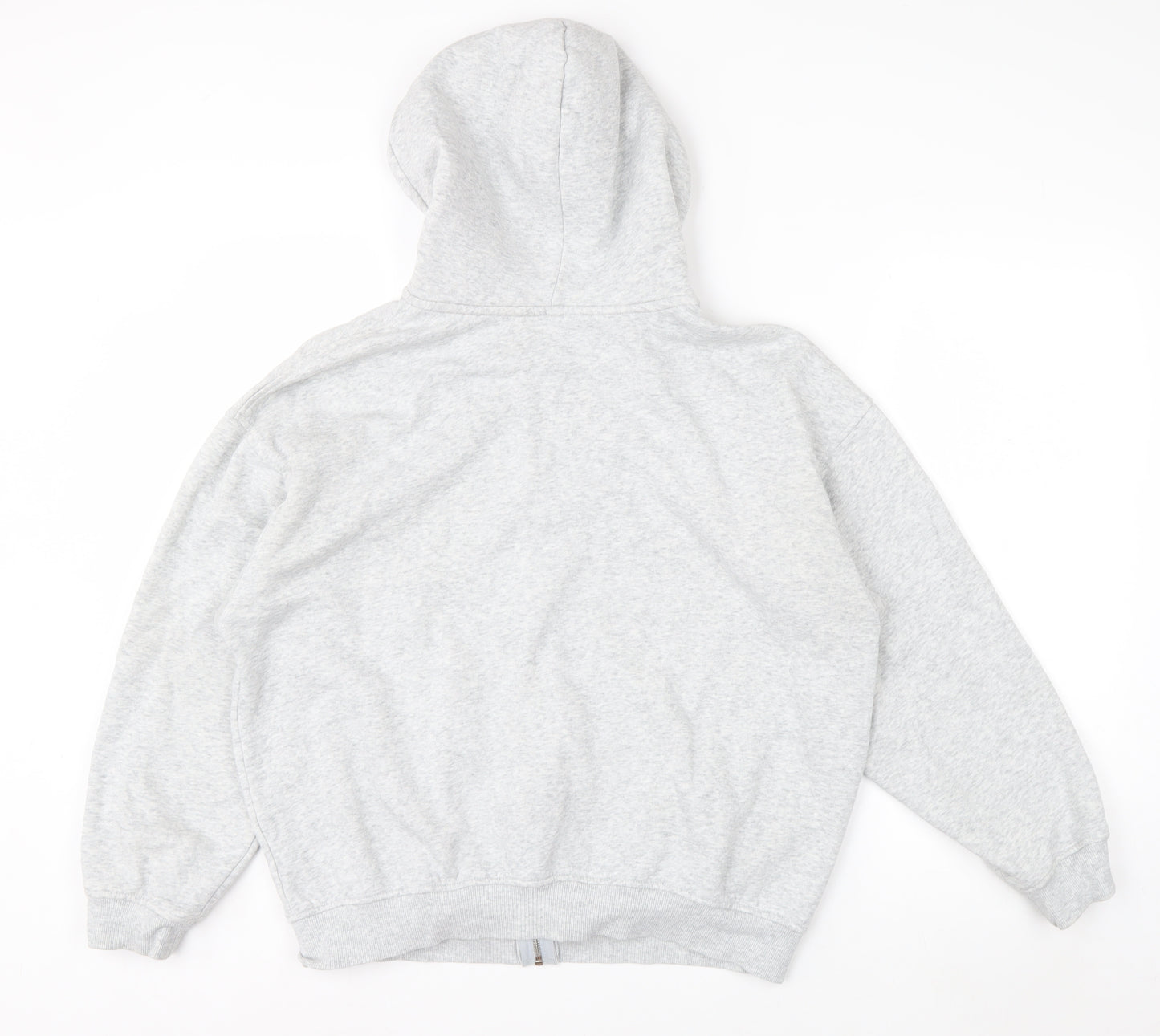 H&M Divided Women Grey Harvard Full Zip Hoodie Size 12 Cotton Blend