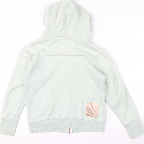 Superdry Womens Mint Green Full Zip Hoodie UK14 Cotton Blend