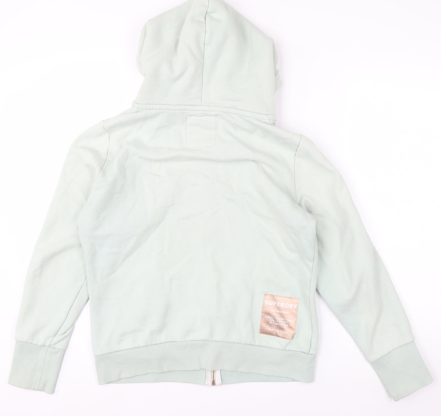 Superdry Womens Mint Green Full Zip Hoodie UK14 Cotton Blend