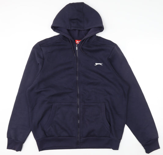 Slazenger Men's Blue Full Zip Hoodie L Fleece Sweatshirt