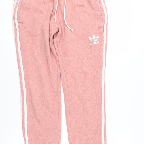 Adidas Womens Pink Joggers Sweatpants Size 10 Drawstring Comfort