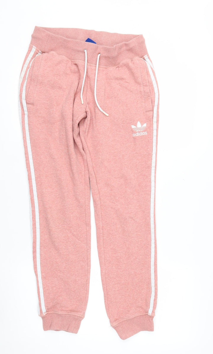 Adidas Womens Pink Joggers Sweatpants Size 10 Drawstring Comfort