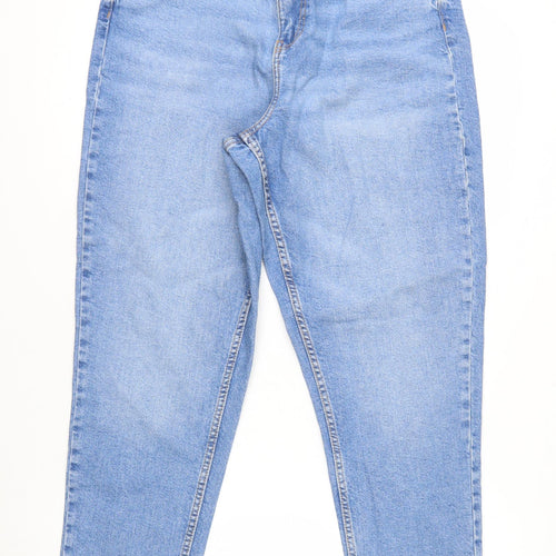 Primark Women’s Blue High Rise Mom Jeans Size 14 Denim Co Stretch