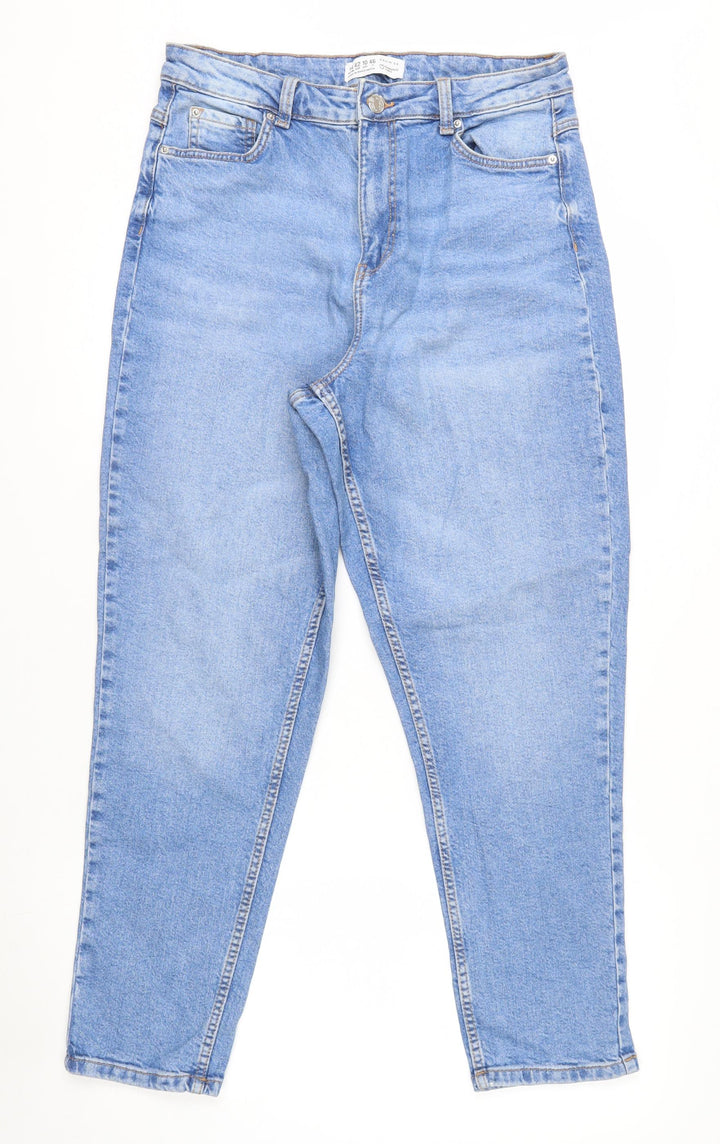 Primark Women’s Blue High Rise Mom Jeans Size 14 Denim Co Stretch