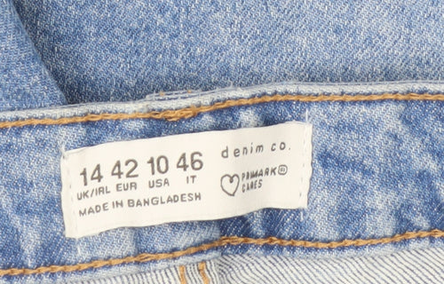 Primark Women’s Blue High Rise Mom Jeans Size 14 Denim Co Stretch