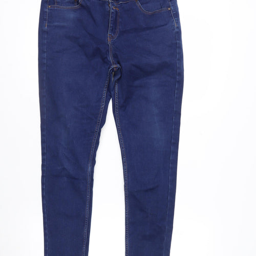 New Look Women's Blue High Waist Super Skinny Jeans UK14