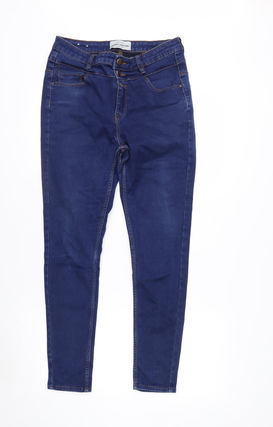 New Look Women's Blue High Waist Super Skinny Jeans UK14