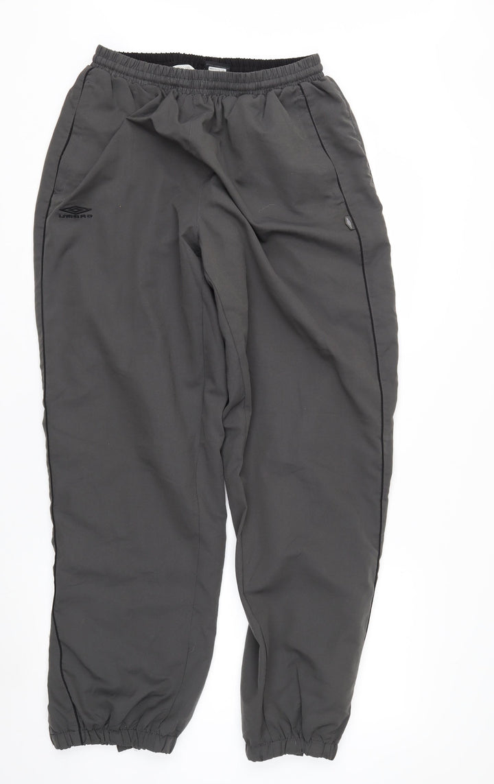 Umbro Men's Black Track Pants L Regular Fit Activewear Trousers