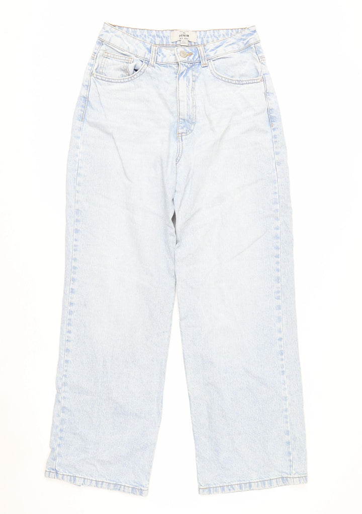 New Look Teens Blue Wide-Leg Denim Jeans Size 14 Cotton