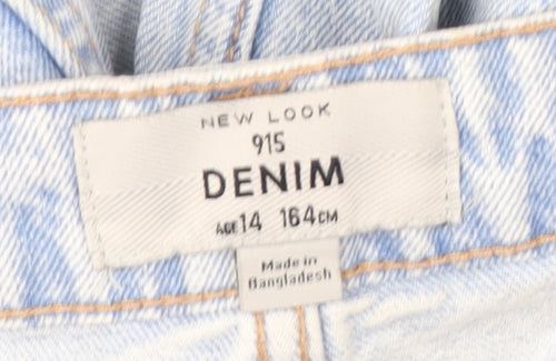 New Look Teens Blue Wide-Leg Denim Jeans Size 14 Cotton