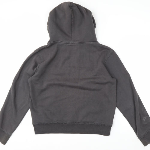 Animal Women's Grey Pink Graphic Pullover Hoodie Size 14