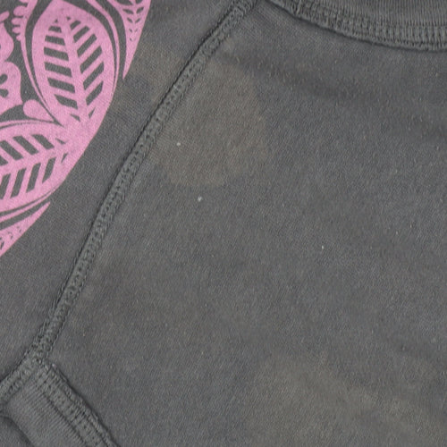 Animal Women's Grey Pink Graphic Pullover Hoodie Size 14