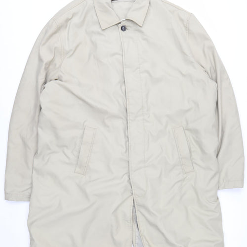 Ciro Citterio Men's Beige XL Overcoat Classic Long Formal Jacket