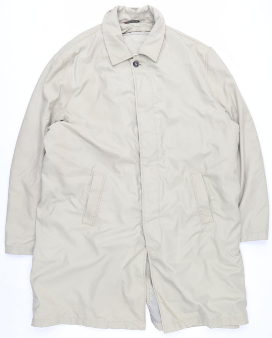 Ciro Citterio Men's Beige XL Overcoat Classic Long Formal Jacket