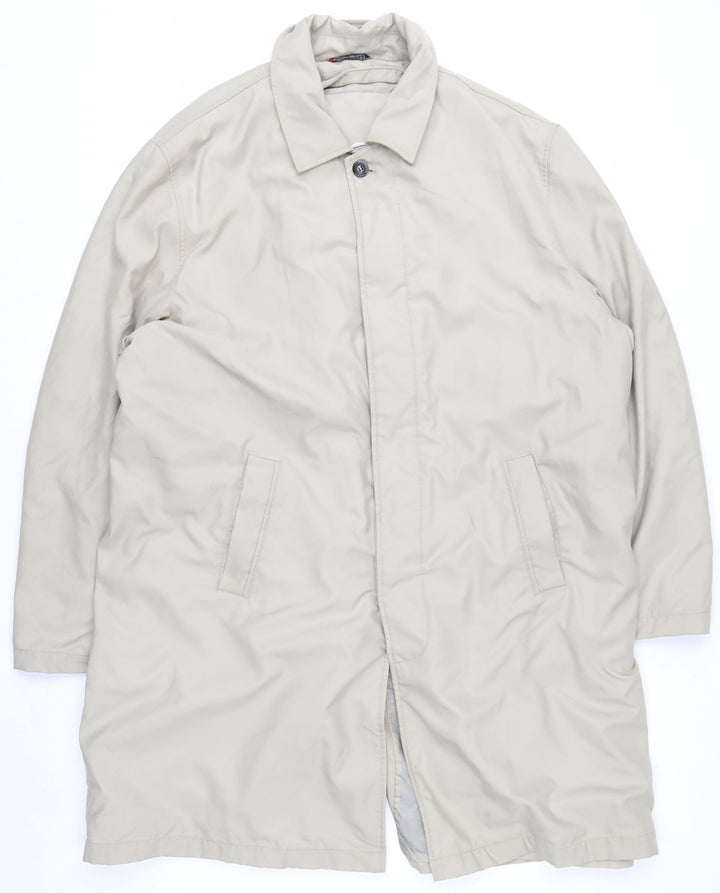 Ciro Citterio Men's Beige XL Overcoat Classic Long Formal Jacket