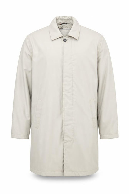 Ciro Citterio Men's Beige XL Overcoat Classic Long Formal Jacket