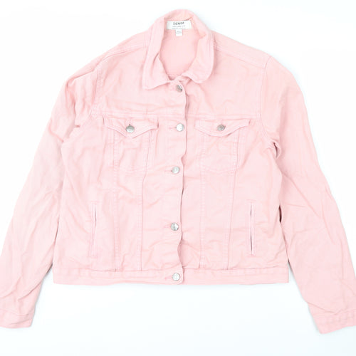 Dorothy Perkins Women's Pink Cotton Denim Jacket UK 14