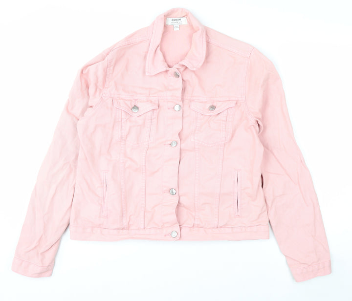 Dorothy Perkins Women's Pink Cotton Denim Jacket UK 14