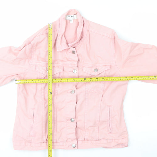 Dorothy Perkins Women's Pink Cotton Denim Jacket UK 14