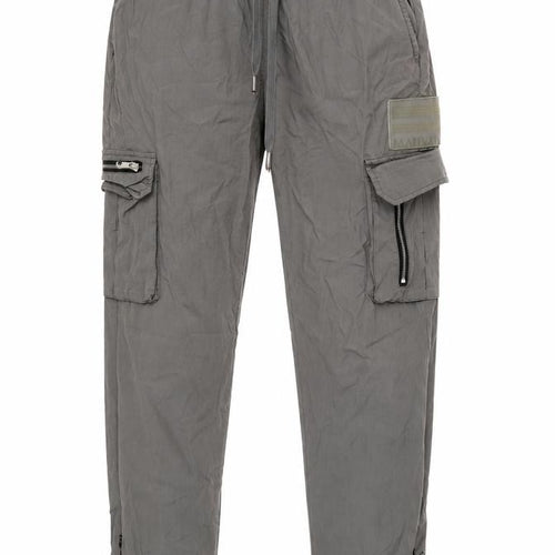 Mauvais Men's Grey Cargo Trousers Size 30 Slim Fit Elastic Waist