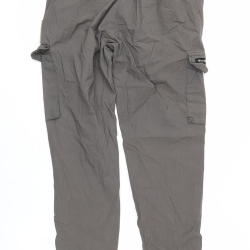 Mauvais Men's Grey Cargo Trousers Size 30 Slim Fit Elastic Waist