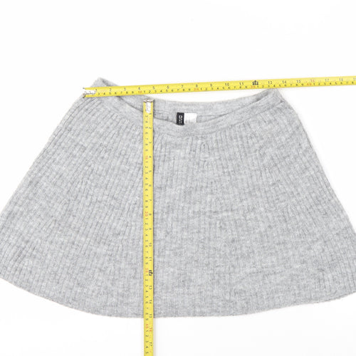 H&M Women’s Grey A-Line Knit Short Skirt Size M