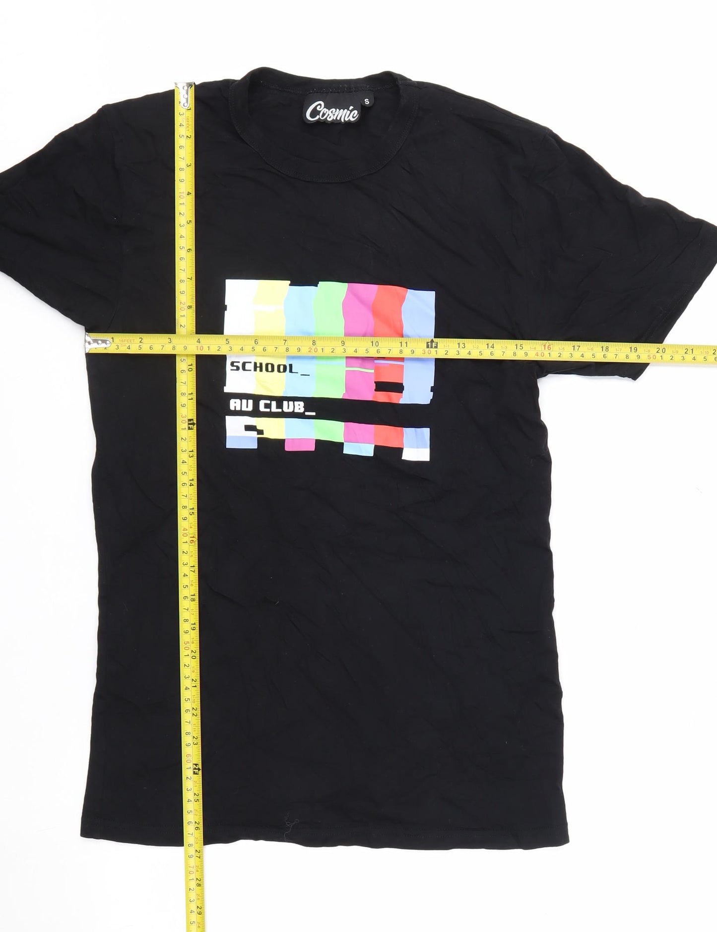 Cosmic Men's Black Hawkins Middle School Graphic T-Shirt Size S