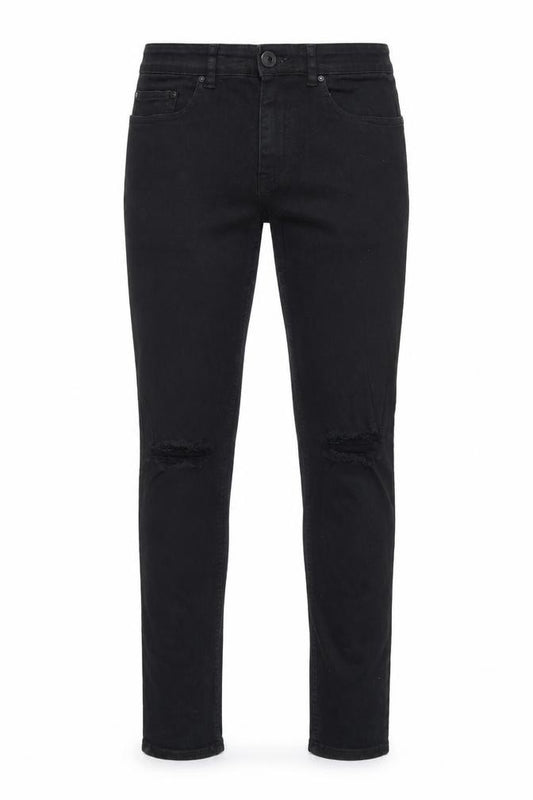 New Look Men’s Black Skinny Stretch Jeans 32W 32L Distressed Denim