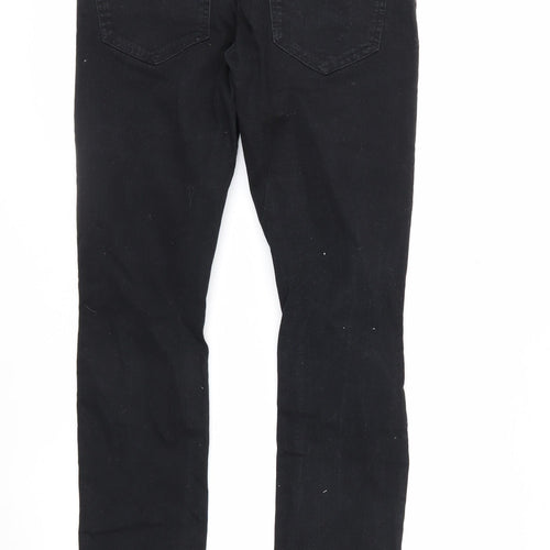 New Look Men’s Black Skinny Stretch Jeans 32W 32L Distressed Denim