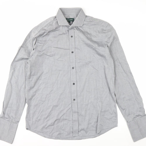 Racing Green Men's Grey 16 Regular Fit Cotton Long Sleeve Formal Shirt