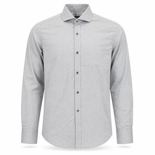 Racing Green Men's Grey 16 Regular Fit Cotton Long Sleeve Formal Shirt