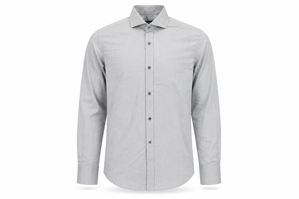 Racing Green Men's Grey 16 Regular Fit Cotton Long Sleeve Formal Shirt