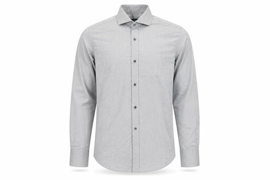 Racing Green Men's Grey 16 Regular Fit Cotton Long Sleeve Formal Shirt