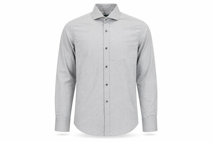 Racing Green Men's Grey 16 Regular Fit Cotton Long Sleeve Formal Shirt