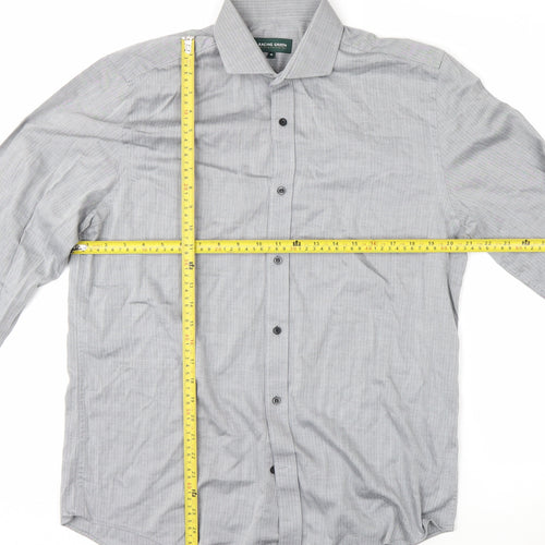 Racing Green Men's Grey 16 Regular Fit Cotton Long Sleeve Formal Shirt