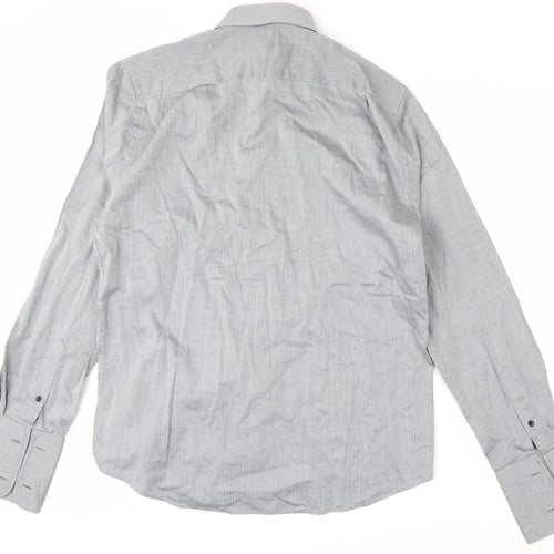 Racing Green Men's Grey 16 Regular Fit Cotton Long Sleeve Formal Shirt