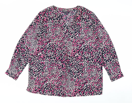 Marks and Spencer Women’s Multicoloured Animal Print Long Sleeve Tunic Blouse Size 14