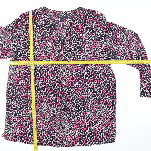 Marks and Spencer Women’s Multicoloured Animal Print Long Sleeve Tunic Blouse Size 14