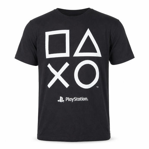 Tu Men's Black PlayStation Graphic T-Shirt L Regular Fit Cotton