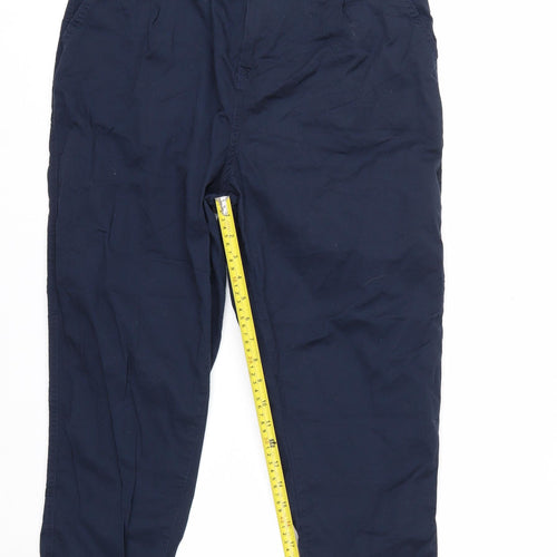 F&F Women’s Blue Chino Tapered Trousers Size 14 Cotton Blend