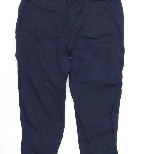 F&F Women’s Blue Chino Tapered Trousers Size 14 Cotton Blend