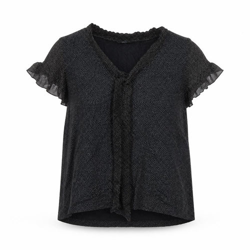 Marks and Spencer Womens Black Polka Dot Viscose Blouse UK 16 Wrap Style