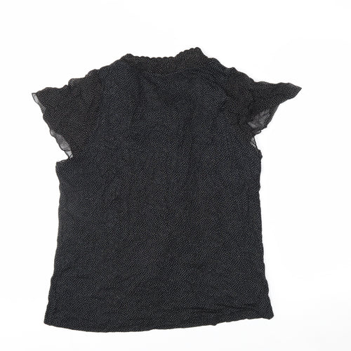 Marks and Spencer Womens Black Polka Dot Viscose Blouse UK 16 Wrap Style