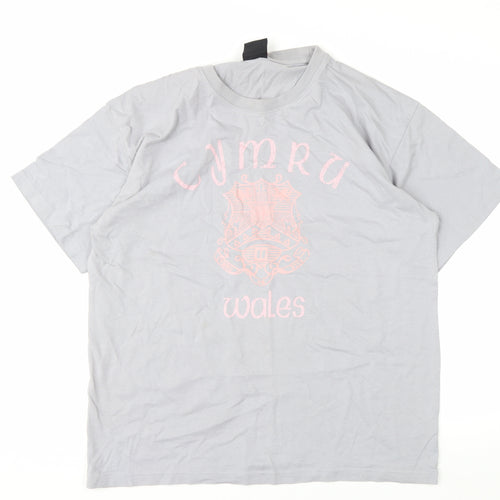 Manav Premier Clothing Unisex Grey Cymru Wales Cotton T-Shirt XL