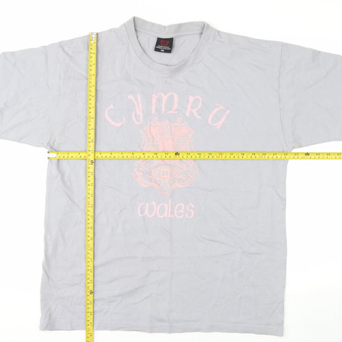 Manav Premier Clothing Unisex Grey Cymru Wales Cotton T-Shirt XL