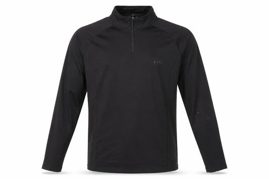 boohooMAN Men’s Black Slim Fit 1/4 Zip Long Sleeve Activewear Top M