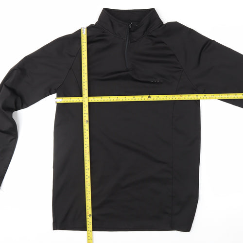 boohooMAN Men’s Black Slim Fit 1/4 Zip Long Sleeve Activewear Top M