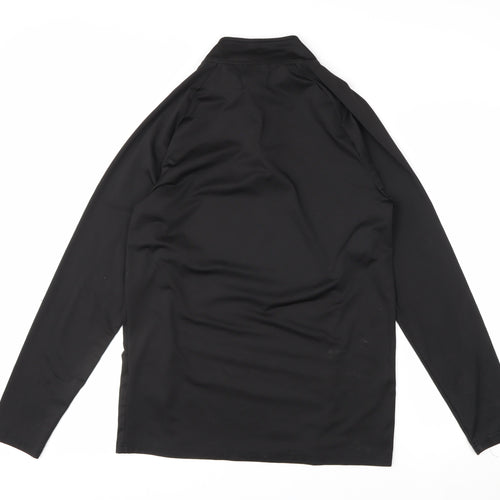 boohooMAN Men’s Black Slim Fit 1/4 Zip Long Sleeve Activewear Top M